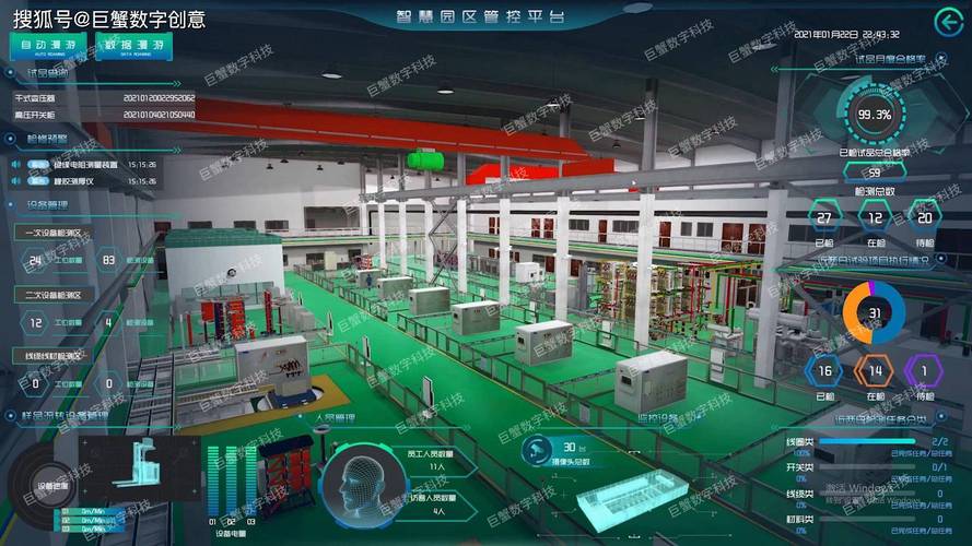 数字孪生智慧工厂3d模型开发,智慧城市园区三维模型
